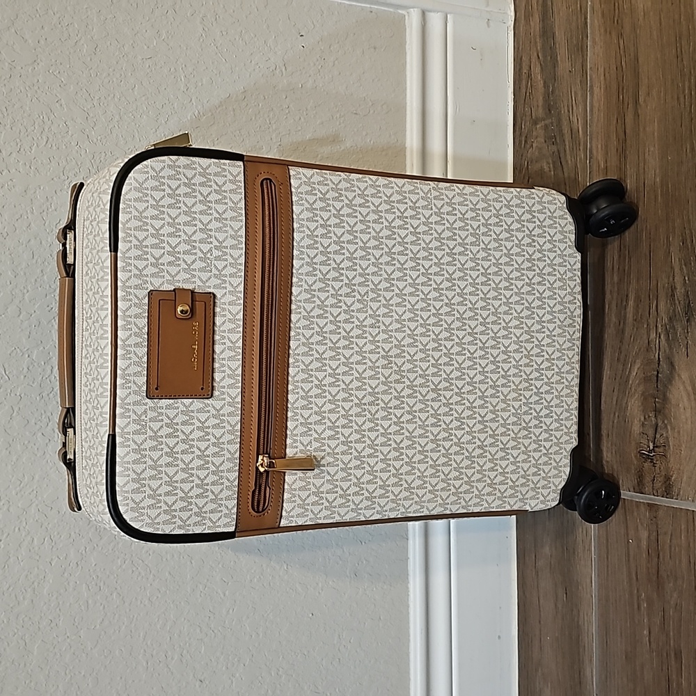 Michael Kors Cream Monogram Canvas Carryon Suitecase